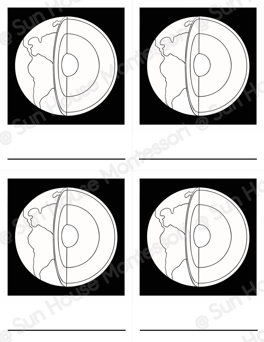 Layers of the Earth Nomenclature Cards