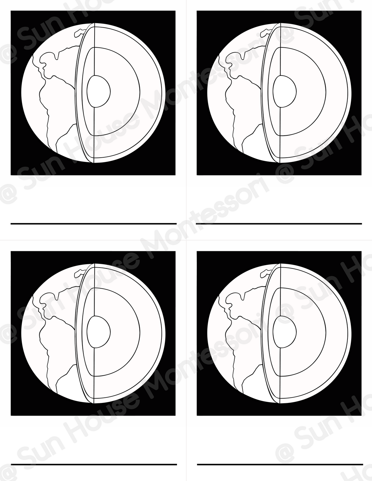 Layers of the Earth Nomenclature Cards
