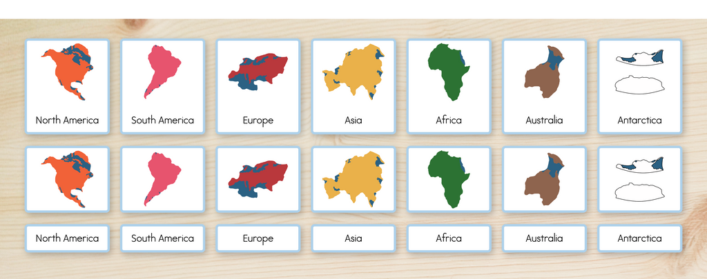 Continents Nomenclature Cards
