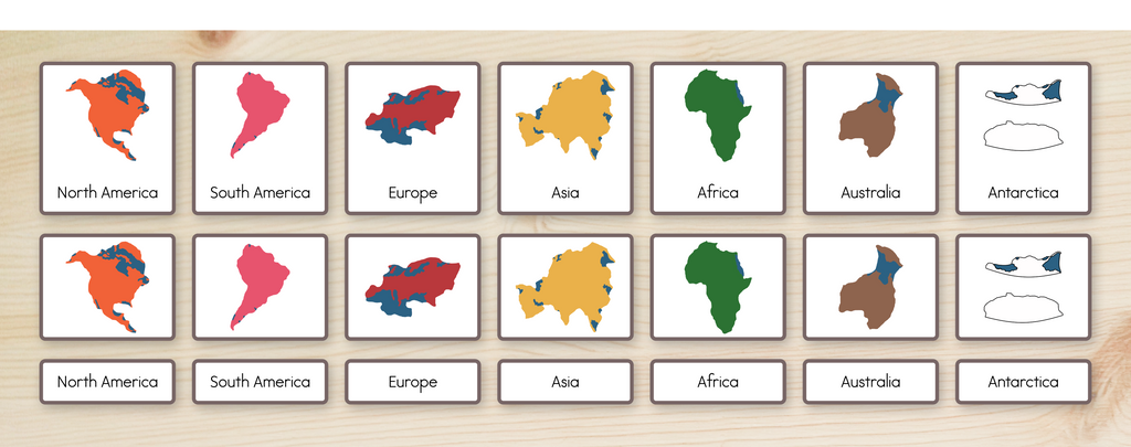 Continents Nomenclature Cards