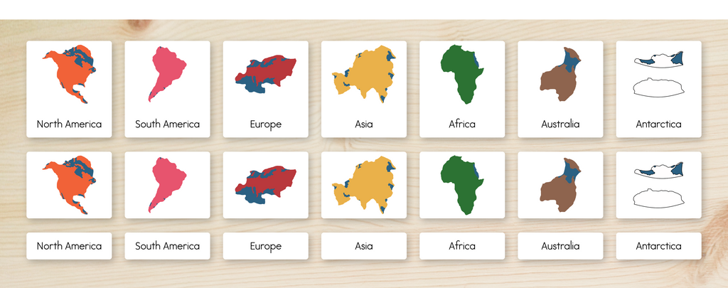 Continents Nomenclature Cards