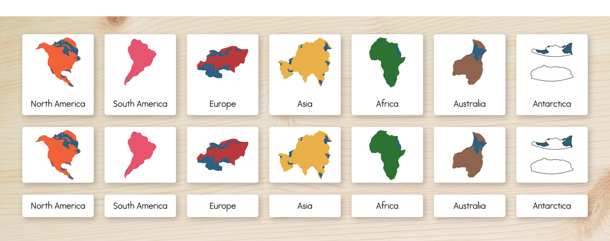 Continents Nomenclature Cards