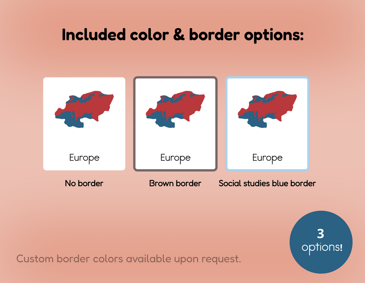 Continents Nomenclature Cards