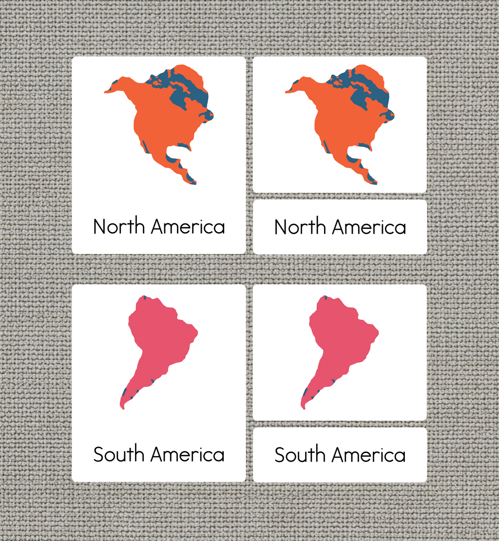 Continents Nomenclature Cards
