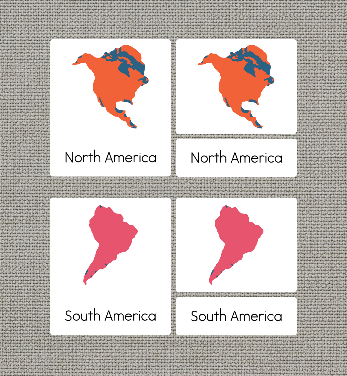 Continents Nomenclature Cards