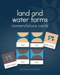 Land and Water Forms Nomenclature Cards