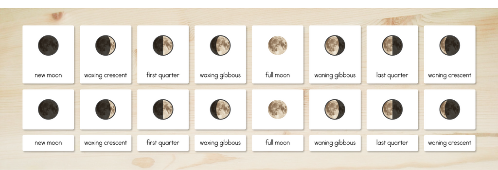 Moon Phases Nomenclature Cards