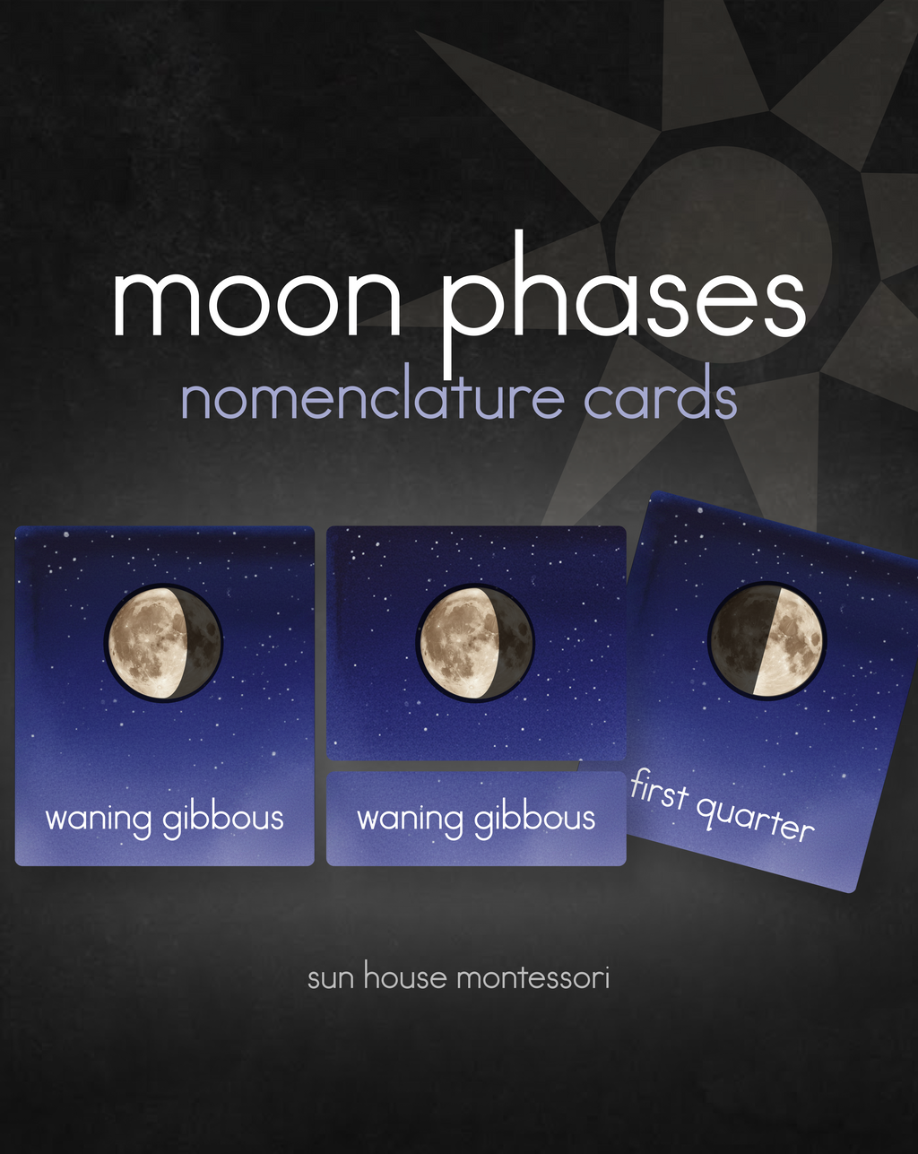 Moon Phases Nomenclature Cards