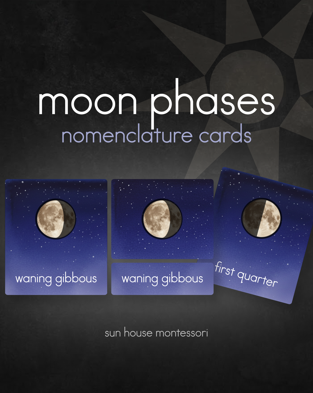 Moon Phases Nomenclature Cards