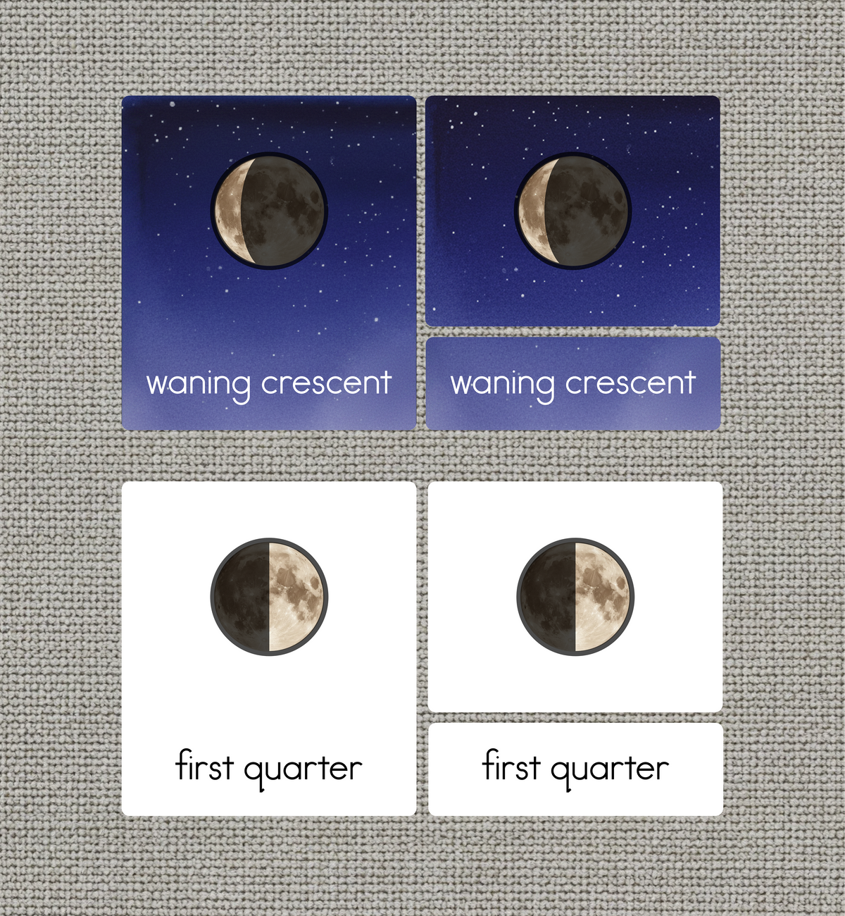 Moon Phases Nomenclature Cards