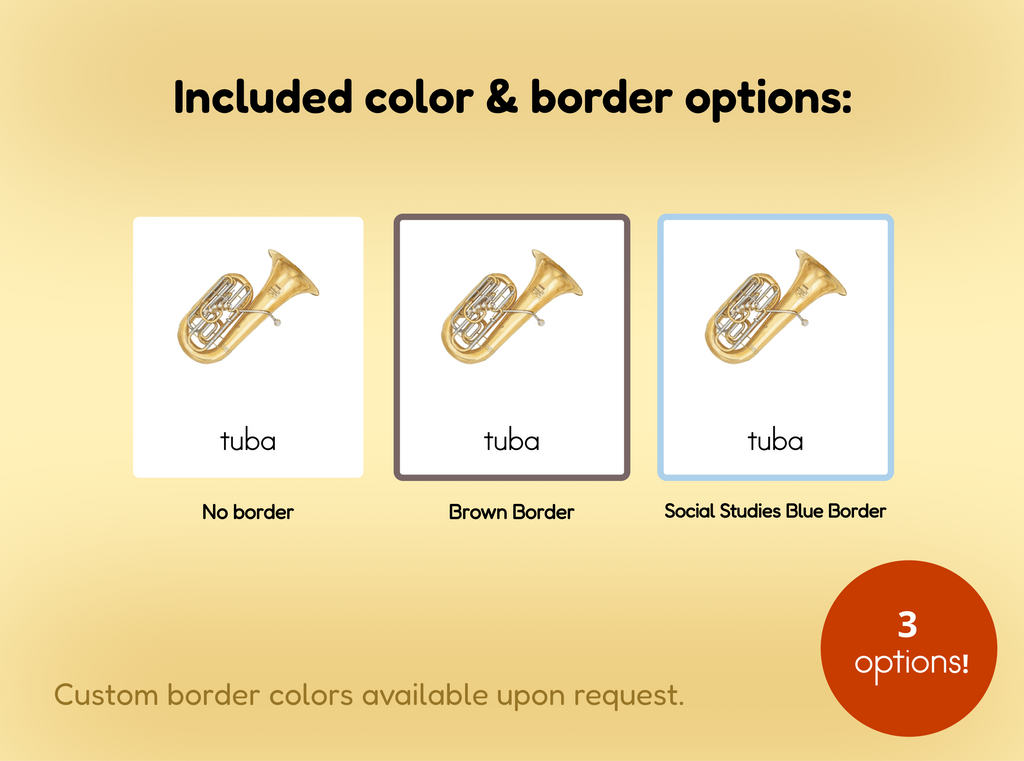 Musical Instruments Nomenclature Cards