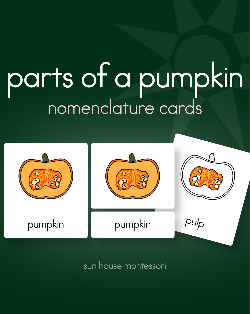 Parts of a Pumpkin Nomenclature Cards