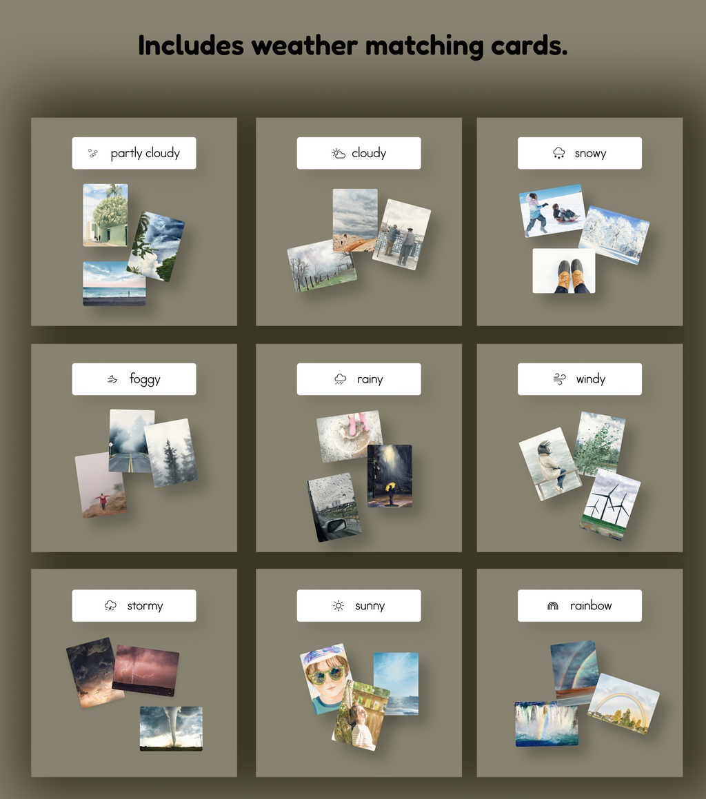 Weather Nomenclature Cards + Matching Activity