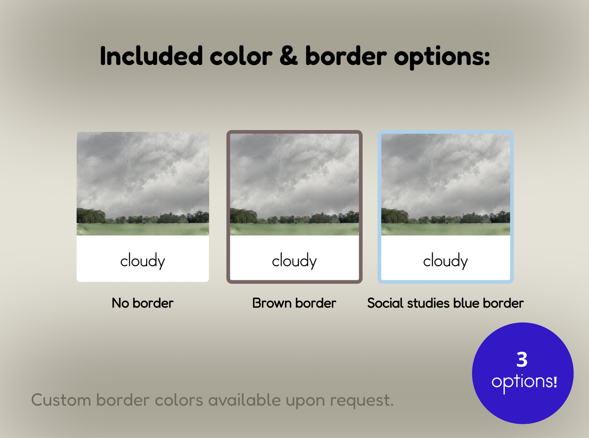 Weather Nomenclature Cards + Matching Activity